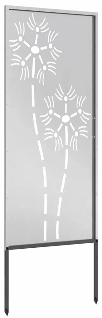 vidaXL Οθόνη Ιδιωτικότητας Κήπου Ασημί 50 x 140 εκ Ανοξείδωτο ατσάλι