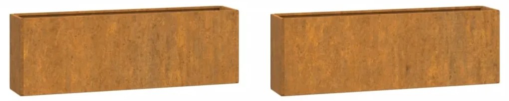 vidaXL Γλάστρες Τοίχου 2τεμ Σκουρ. 53x10x17εκ. Ατσάλι Σκληρ. στον Αέρα