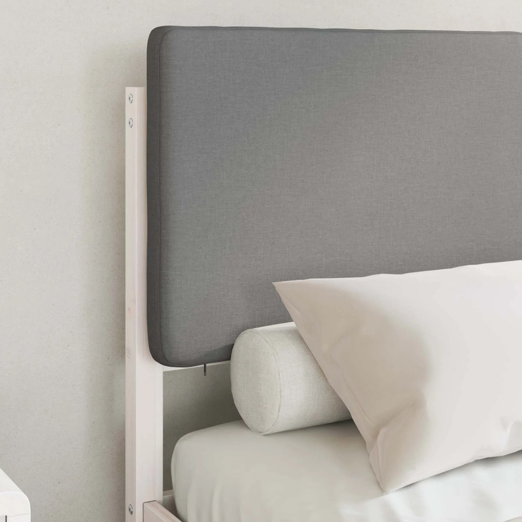 vidaXL Σκελετός Κρεβατιού με Επενδεδυμένο Κεφαλάρι Ανοιχτό γκρι
