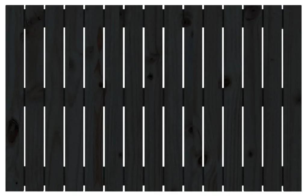 Κεφαλάρι Τοίχου Μαύρο 95,5x3x60 εκ. από Μασίφ Ξύλο Πεύκου - Μαύρο