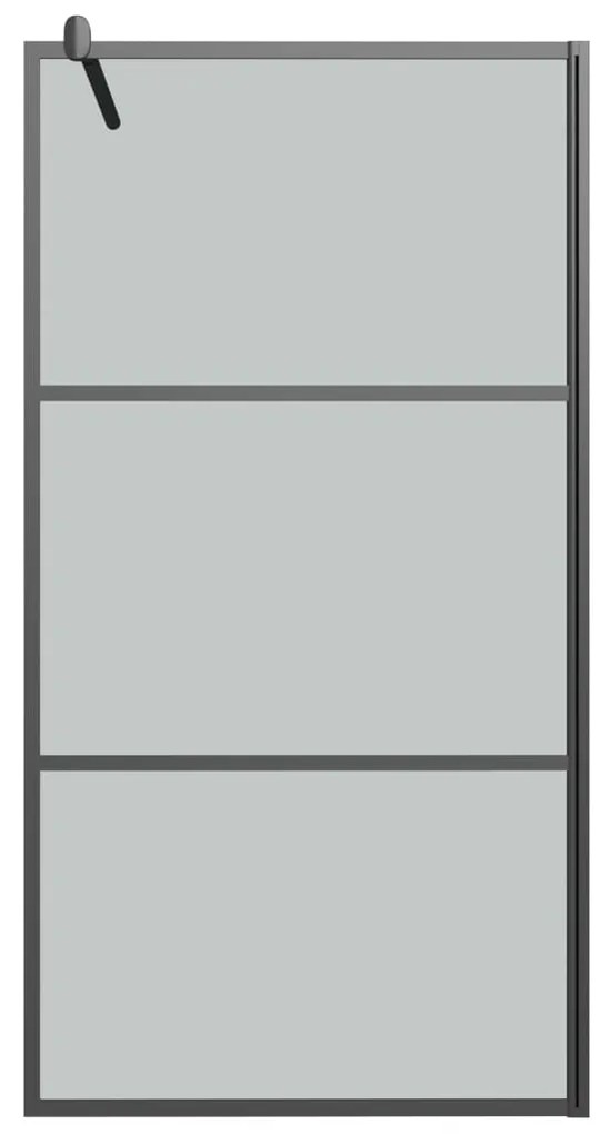 vidaXL Διαχωριστικό Ντουζιέρας Μαύρο 100x195 εκ. από Σκούρο Γυαλί ESG