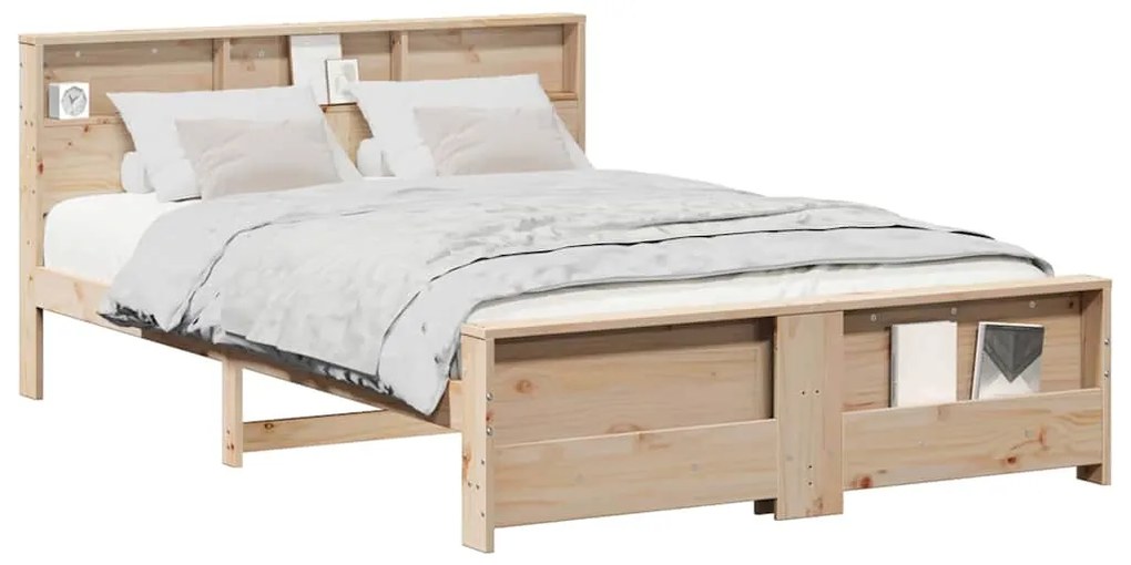 vidaXL Σκελετός Κρεβατιού Καφέ 140 x 200 cm Μασίφ ξύλο πεύκου