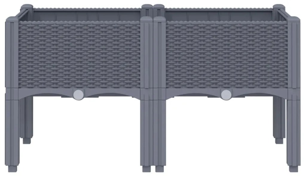 vidaXL Ζαρντινιέρα Κήπου με Πόδια Γκρι 80x40x42 εκ. από Πολυπροπυλένιο