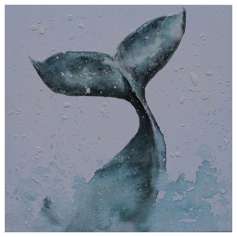 WHALE ΠΙΝΑΚΑΣ ΚΑΜΒΑΣ ΞΥΛΟ 80x80xH3,5cm - 018786