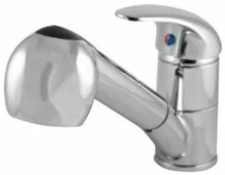 Minardi KH8609-10 Μπαταρία Κουζίνας Πάγκου με Ντουζ και Σπιράλ Ασημί