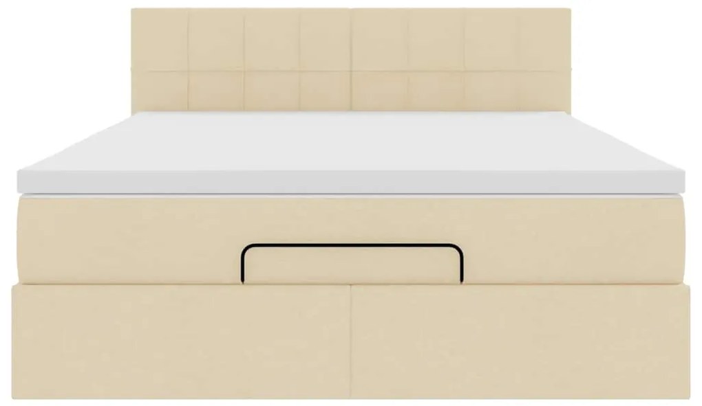 Οθωμανικό κρεβάτι με στρώμα &amp; LEDs Cream 140x190cm Ύφασμα 3312310