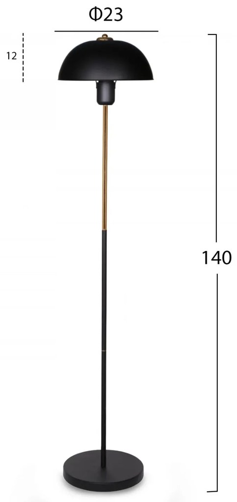 Φωτιστικό δαπέδου C7579.01 Μεταλλικό Μαύρο Φ23x140εκ. 23x23x140 εκ.