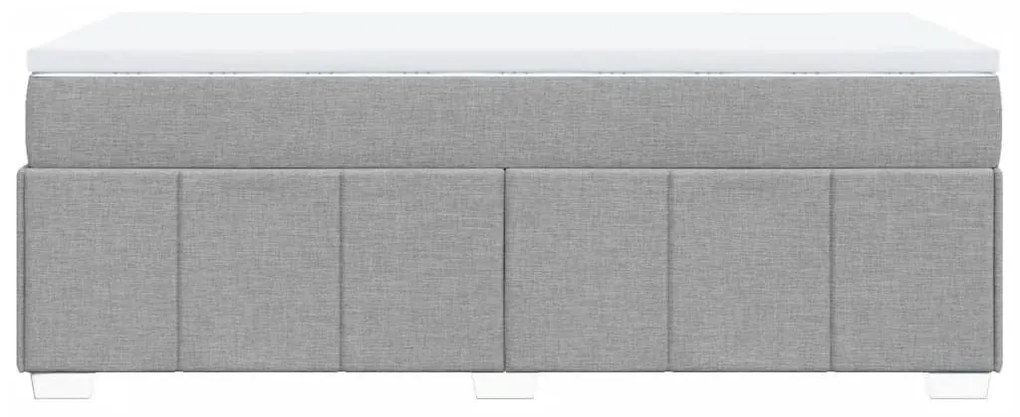 Κρεβάτι Boxspring με Στρώμα Ανοιχτό Γκρι 90x200 εκ. Υφασμάτινο - Γκρι