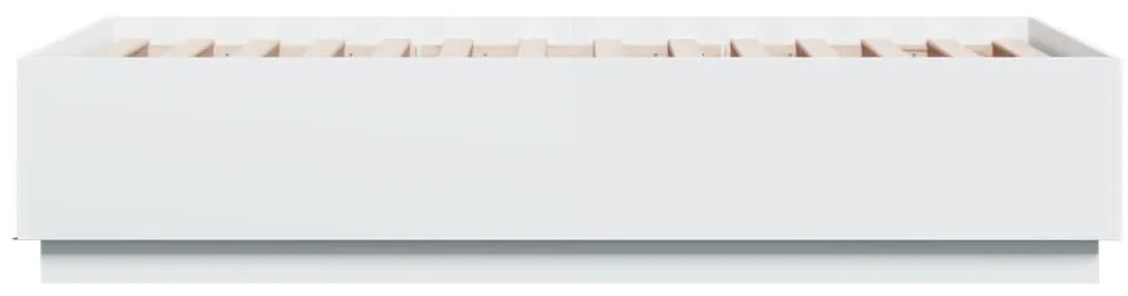 vidaXL Πλαίσιο Κρεβατιού με LED Λευκό 90 x 190 εκ. από Επεξ. Ξύλο