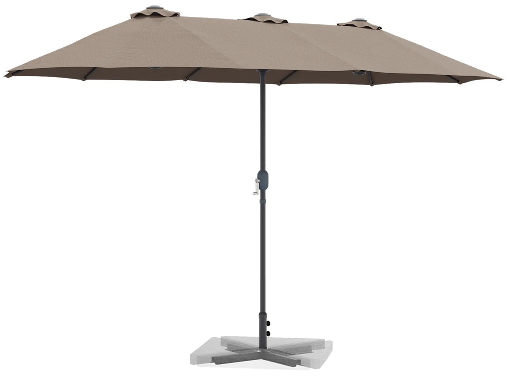 vidaXL Ομπρέλα Κήπου Taupe 380 x 196 x 235 εκ.