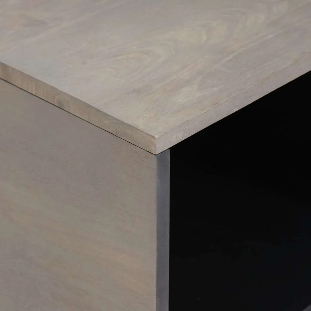 vidaXL Τραπεζάκι σαλονιού Γκρι 80 x 50 x 40 cm Μασίφ ξύλο μάνγκο