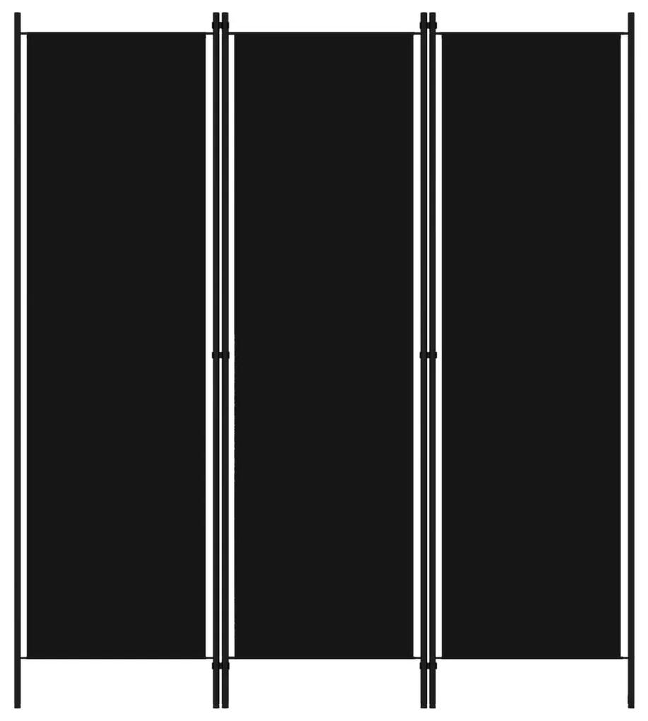 vidaXL Διαχωριστικό Δωματίου με 3 Πάνελ Μαύρο 150 x 180 εκ.