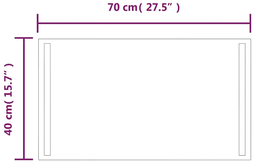 vidaXL Καθρέφτης Μπάνιου με LED 70x40 εκ.