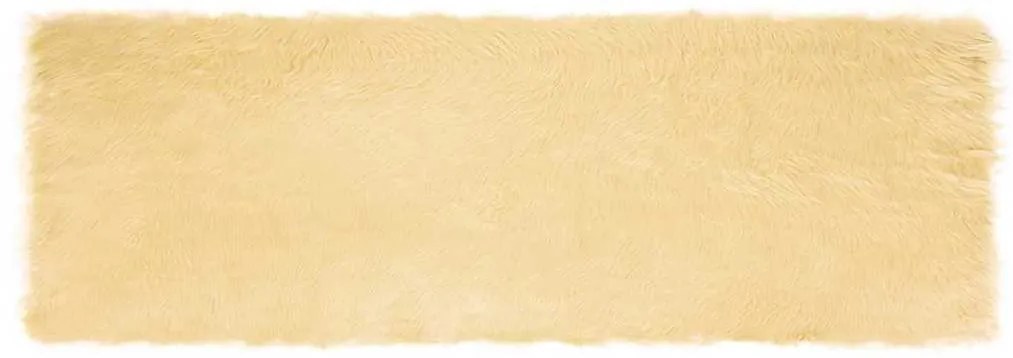 vidaXL Ψεύτικο Δέρμα Προβάτου Χαλί Tafalla Κρεμ 80 x 250 cm