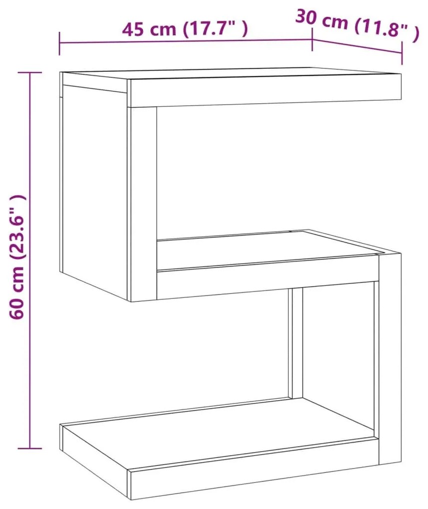 Τραπεζάκι Βοηθητικό 45 x 30 x 60 εκ. από Μασίφ Ξύλο Teak - Καφέ