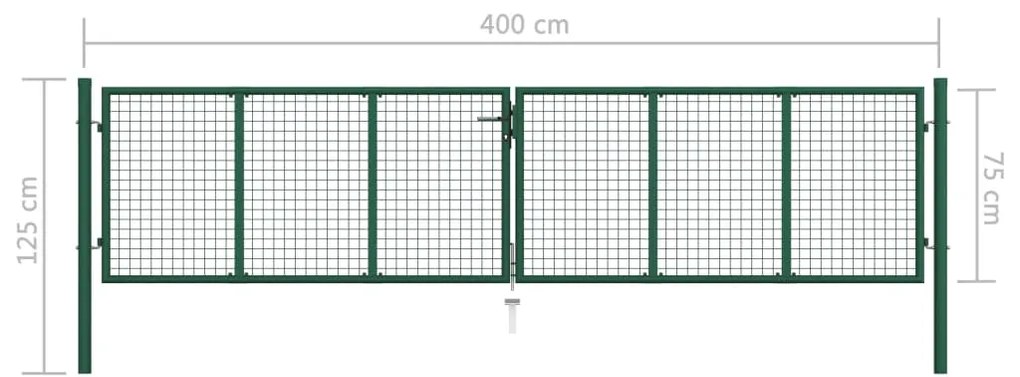 vidaXL Πόρτα Κήπου από Πλέγμα Πράσινη 400x75 εκ. από Ατσάλι