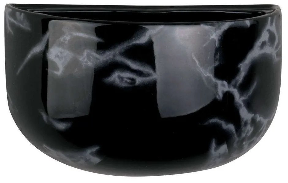 Κασπώ Επιτοίχιο Οβάλ Marble PT3738BK 10,8x9,5cm Black Present Time Ceramic