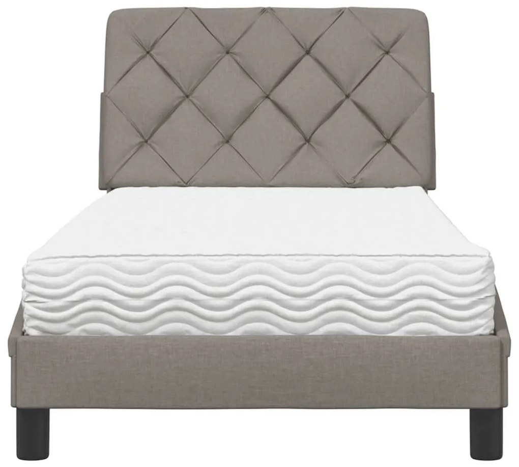 vidaXL Κρεβάτι με Στρώμα Taupe 80x200 εκ. Υφασμάτινο