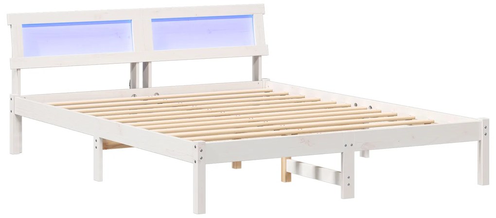 vidaXL Σκελετός Κρεβατιού Λευκό 140 x 200 cm Συμπαγές ξύλο πεύκου