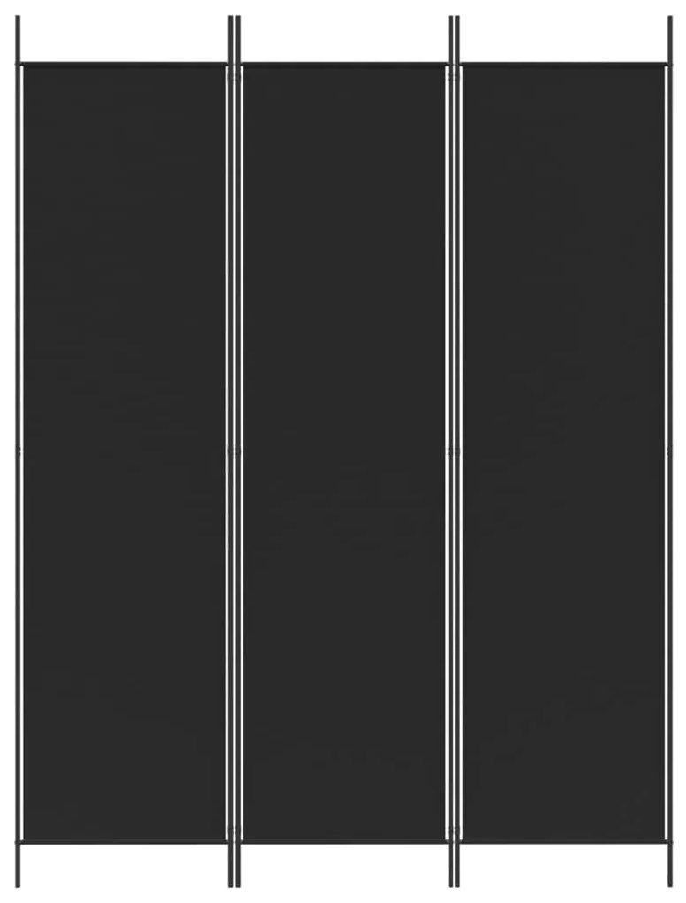 vidaXL Διαχωριστικό Δωματίου με 3 Πάνελ Μαύρο 150x200 εκ. από Ύφασμα