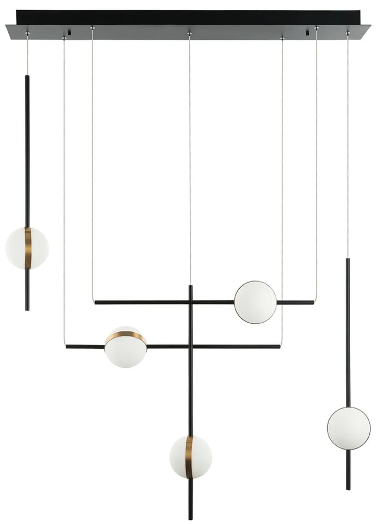 Φωτιστικό Οροφής Πολύφωτο LED Zambelis 2001 Black Matt