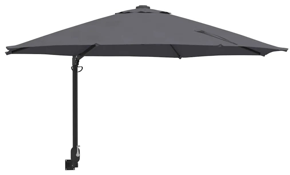 vidaXL Ομπρέλα Κήπου Ανθρακί, Μαύρο 248 x 248 x 148 εκ