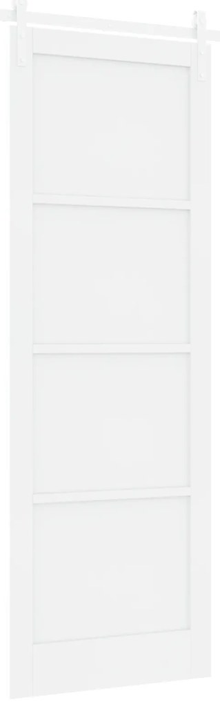 vidaXL Συρόμενη Πόρτα με Σετ Υλικών Λευκή 83x232 cm Συμπαγές Ξύλο Πεύκου