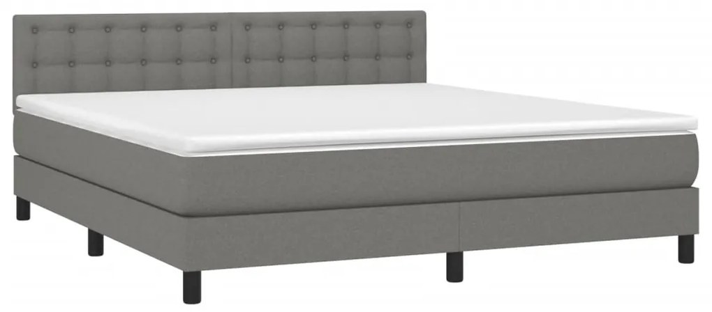 ΚΡΕΒΑΤΙ BOXSPRING ΜΕ ΣΤΡΩΜΑ ΣΚΟΥΡΟ ΓΚΡΙ 180X200 ΕΚ ΥΦΑΣΜΑΤΙΝ 3140394