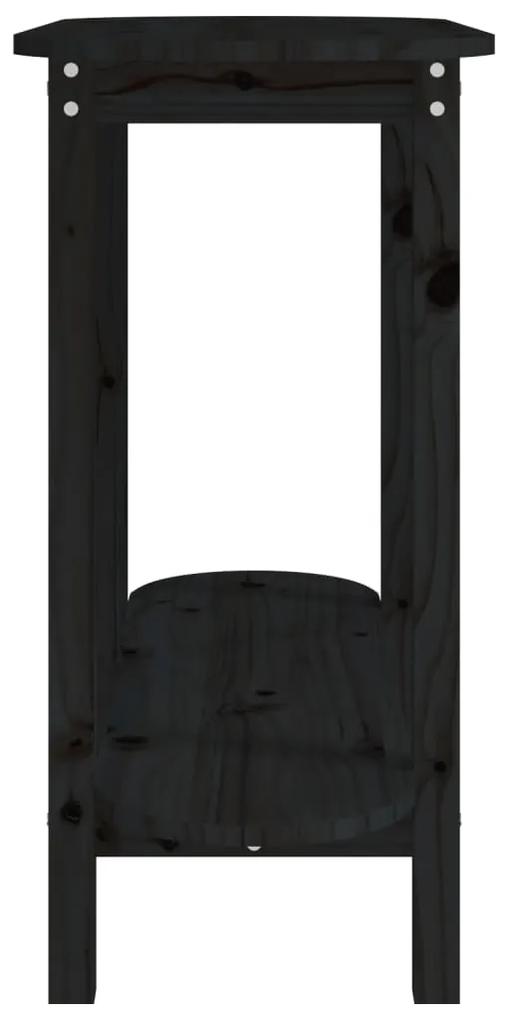 vidaXL Τραπέζι Κονσόλα Μαύρο 110 x 40 x 80 εκ. από Μασίφ Ξύλο Πεύκου