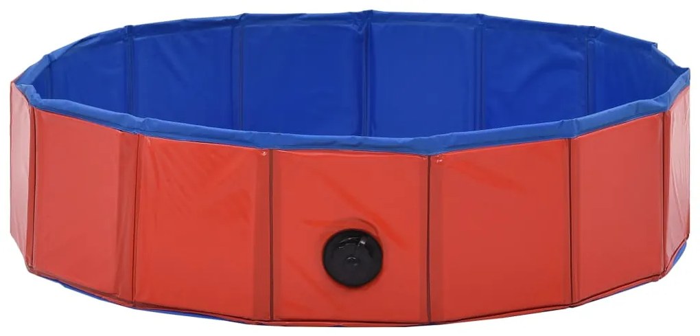 vidaXL Πισίνα για Σκύλους Πτυσσόμενη Κόκκινη 80 x 20 εκ. από PVC