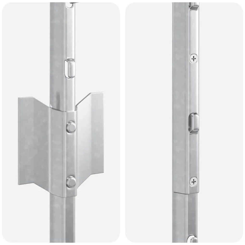 vidaXL Κολώνες Φράχτη 10 pcs Ασημί 160 cm Γαλβανισμένος χάλυβας