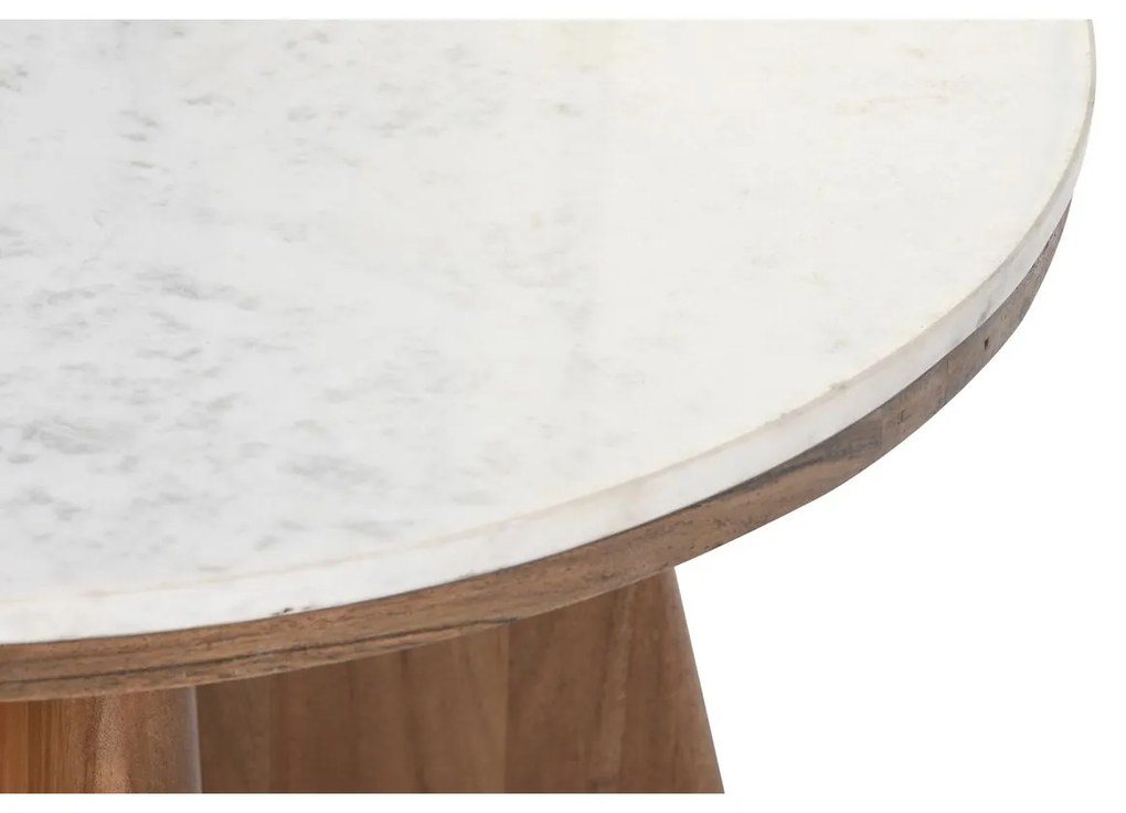 Τραπεζάκι Καφέ DKD Home Decor Μάρμαρο ξύλο ακακίας (70 x 70 x 43 cm)