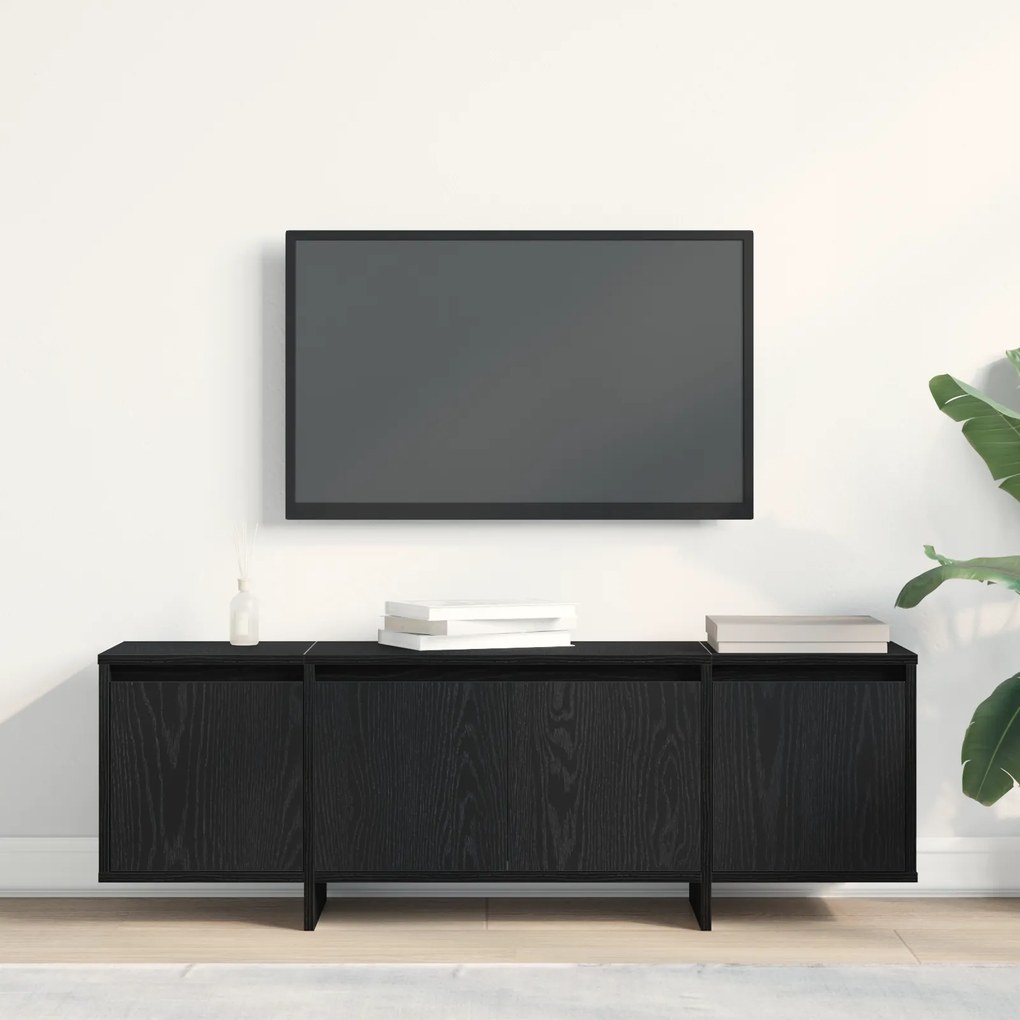 vidaXL Ντουλάπα τηλεόρασης Μαύρο Δρυς 120x30x40,5 εκ. Ξύλο επεξεργασμένο