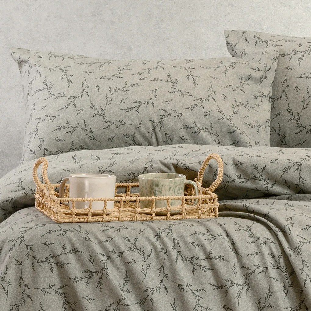 Ζεύγος Φανελένιες Μαξιλαροθήκες (53x72) Melinen Winter Line Poppy Grey