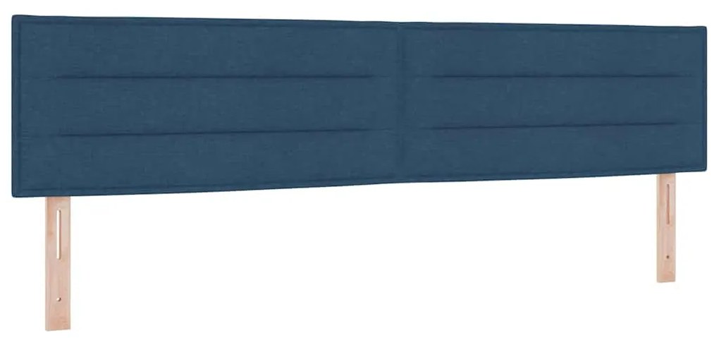 vidaXL Κρεβάτι με Ελατήρια με στρώμα Μπλε 200 x 200 cm ύφασμα