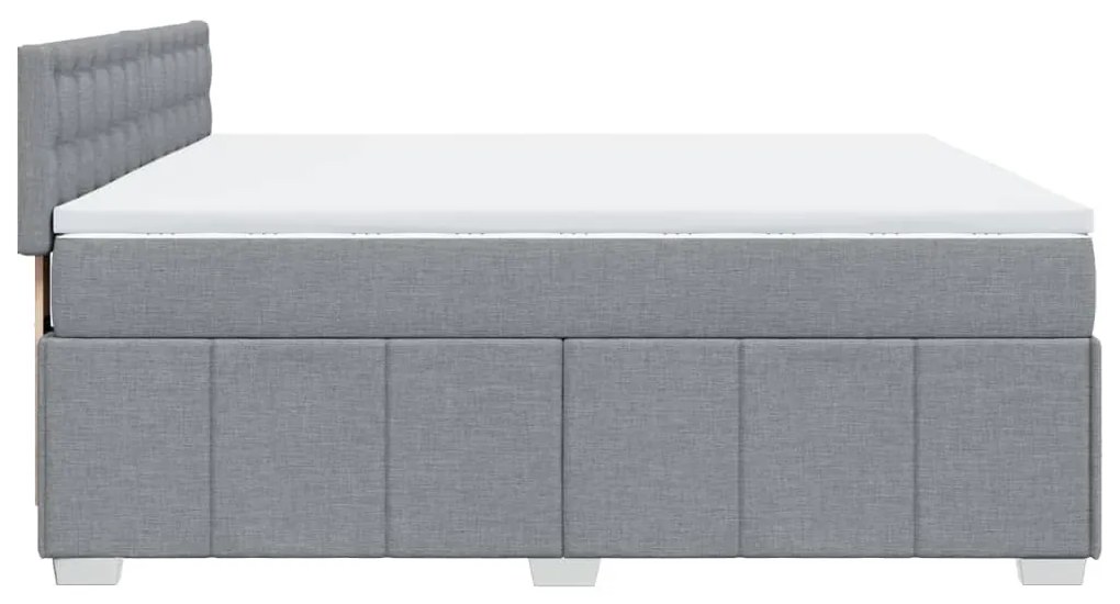 vidaXL Κρεβάτι Boxspring με Στρώμα Ανοιχτό Γκρι 180x200 εκ. Υφασμάτινο