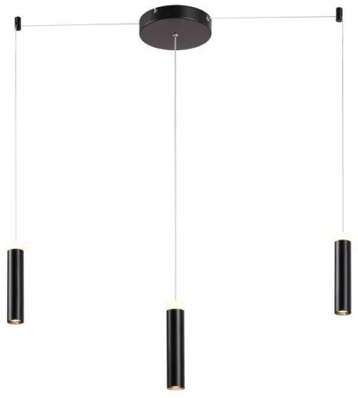 Κρεμαστό Φωτιστικό Οροφής 51567P LED 3X7W 3000K Sunlight-51567P-BLACK-Μαύρο 51567P-BLACK