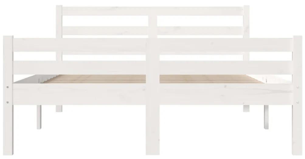 vidaXL Πλαίσιο Κρεβατιού Λευκό 160 x 200 εκ. από Μασίφ Ξύλο