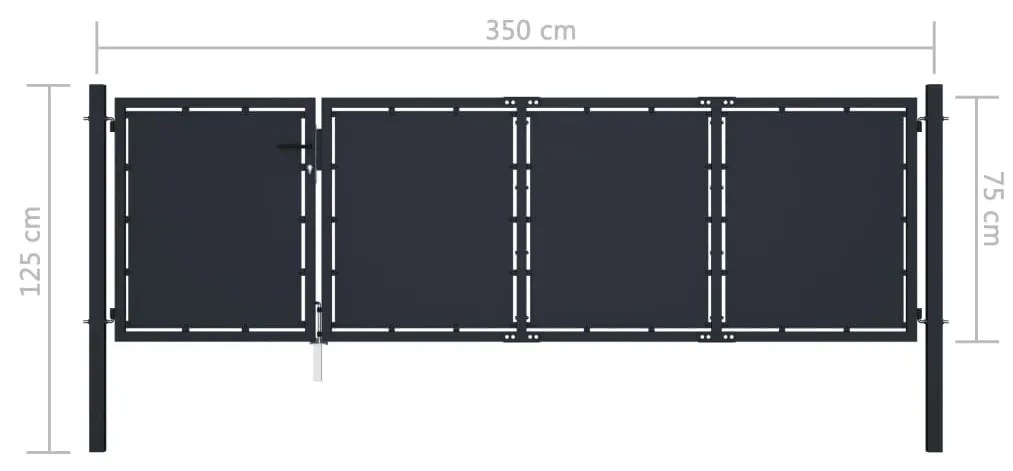 ΠΟΡΤΑ ΠΕΡΙΦΡΑΞΗΣ ΚΗΠΟΥ ΑΝΘΡΑΚΙ 350 X 75 ΕΚ. ΑΤΣΑΛΙΝΗ 144535