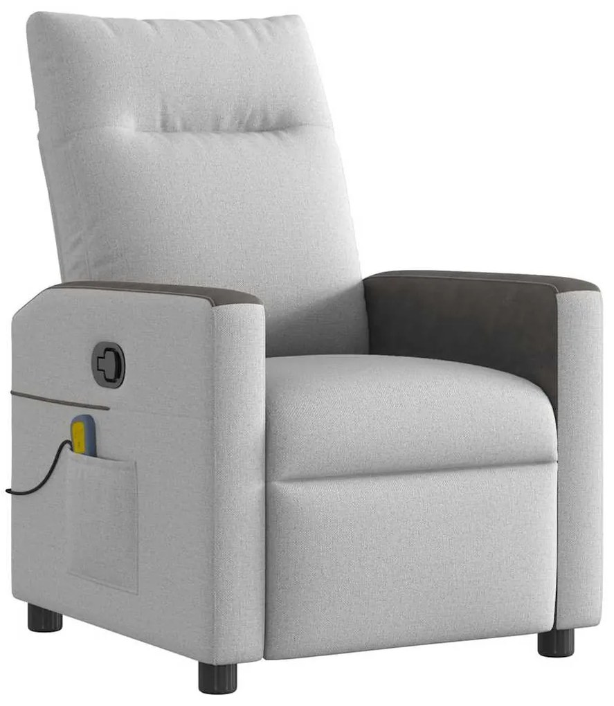 vidaXL καρέκλα ανάκλισης μασάζ Cloud Grey Fabric