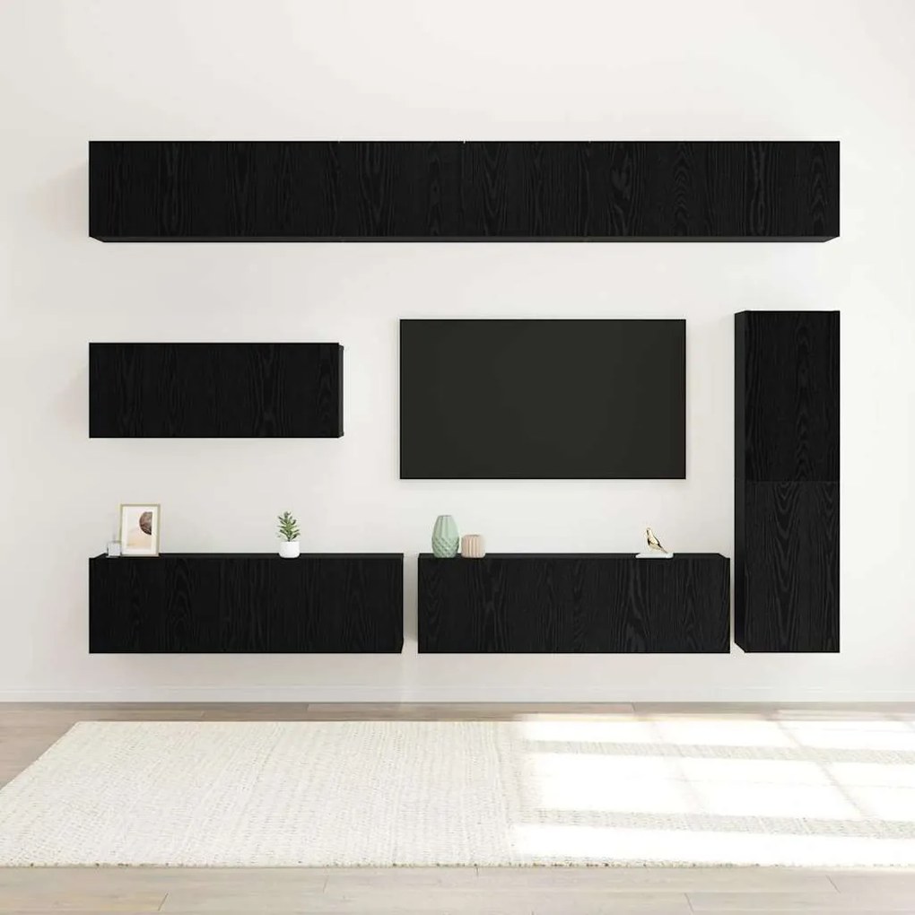 vidaXL Σετ επίπλου τηλεόρασης 7 pcs Μαύρη δρυς 30.5 x 30 x 110 εκ.