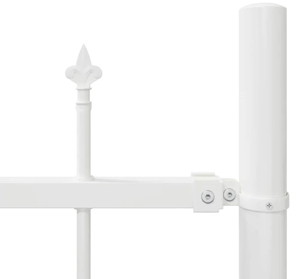 vidaXL Λευκός Κήπος Φράχτης με Τόξο, 3.4μ x 1.25μ - Φτιαγμένος από Χάλυβα