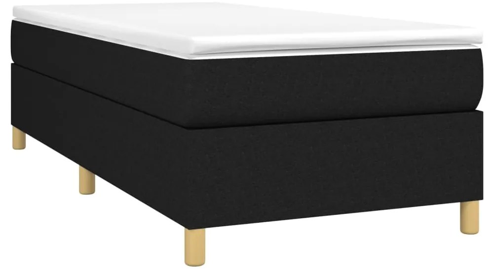 vidaXL Κρεβάτι Boxspring με Στρώμα Μαύρο 100 x 200 εκ. Υφασμάτινο