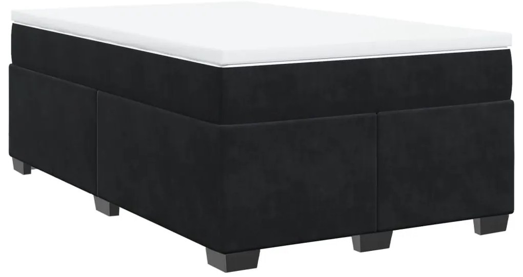 vidaXL Κρεβάτι Boxspring με Στρώμα Μαύρο 120 x 200 εκ. Βελούδινο