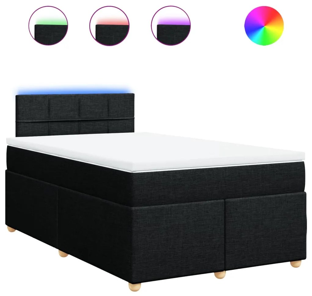 ΚΡΕΒΑΤΙ BOXSPRING ΜΕ ΣΤΡΩΜΑ ΜΑΥΡΟ 120X190 ΕΚ. ΥΦΑΣΜΑΤΙΝΟ 3288921