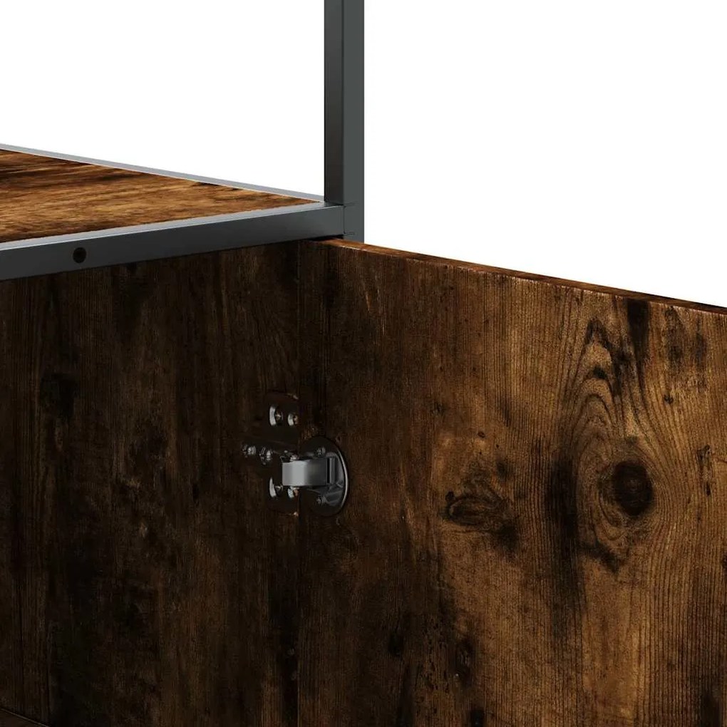 Highboard Καπνιστή δρυς Κατασκευασμένο ξύλο και μέταλλο - Καφέ