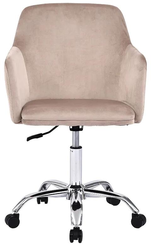 Καρέκλα γραφείου εργασίας Xever pakoworld βελούδο ροζ - Μέταλλο - 127-000034