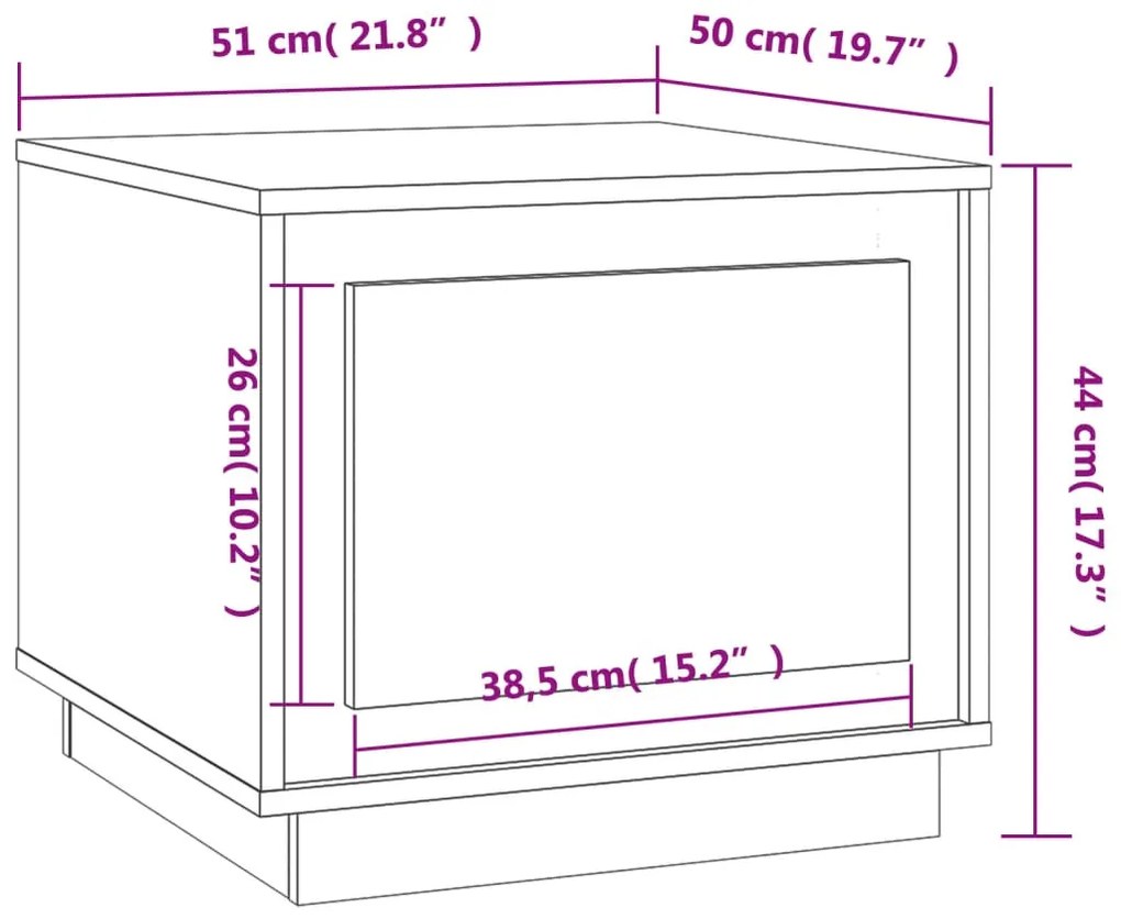 Τραπεζάκι Σαλονιού Γκρι Σκυρ. 51x50x44 εκ. Επεξεργασμένο Ξύλο - Γκρι