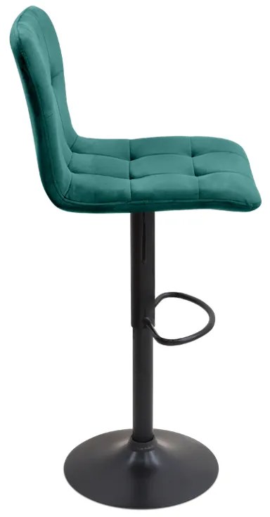 Σκαμπό μπαρ Carmelo Megapap με ρυθμιζόμενο ύψος βελούδο κυπαρισσί - βάση μαύρο ματ 45x42x90/113εκ.