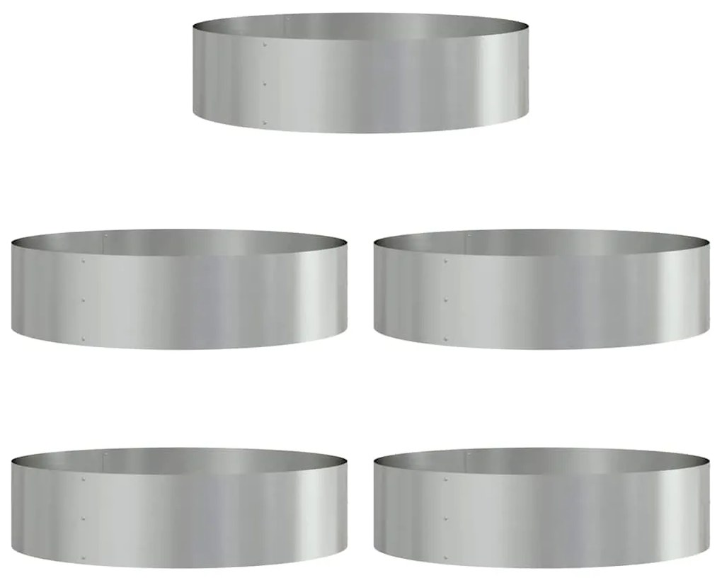 vidaXL Ζαρντινιέρες κήπου 5 pcs Ασημί 80 x 80 x 20 cm